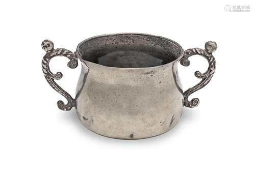 A rare, fine and documented Charles II pewter two-handled ca...