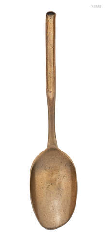 A mid-18th century bronze-alloy marrow spoon, circa 1730