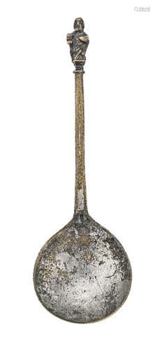 A tinned latten apostle (St. John) spoon, circa 1640