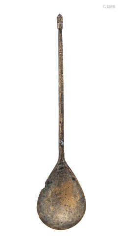 A rare 13th century bronze-alloy plain cone knop spoon