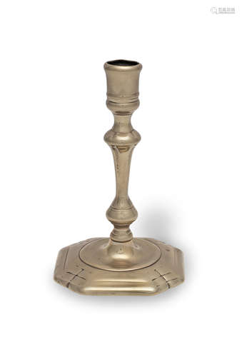 A paktong socket candlestick, circa 1750