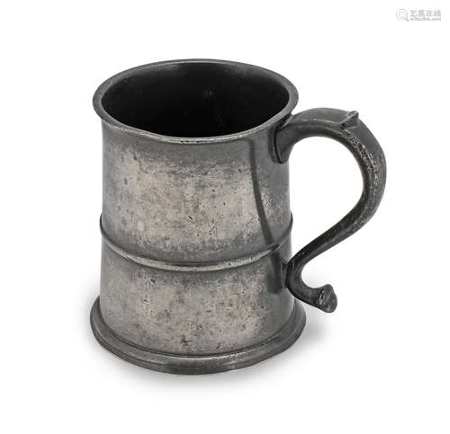 A George III pewter OEWS half-pint mug, Scottish, circa 1800