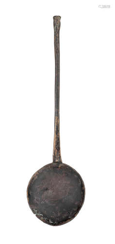 An exceptionally rare 14th century bronze-alloy spoon, circa...