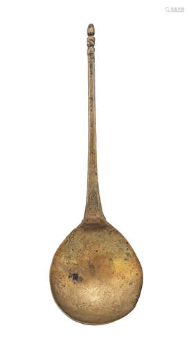 A 15th century latten filed proto-acorn knop spoon