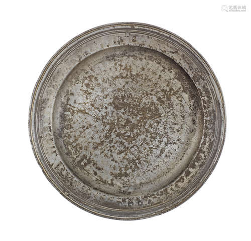 A Charles II pewter triple reeded plate, circa 1680