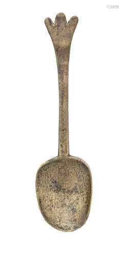 A latten trifid spoon, circa 1700