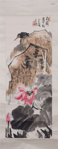 A CHINESE PAINTING FLOWERS AND BIRDS