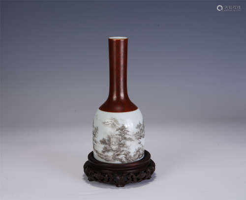 A CHINESE INKCOLOR PORCELAIN VASE