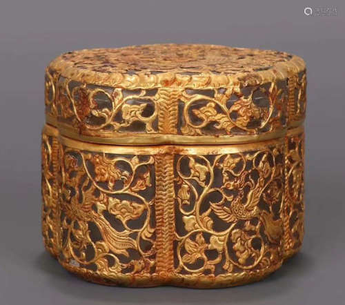 CRYSTAL GILT SILVER FILLED BOX