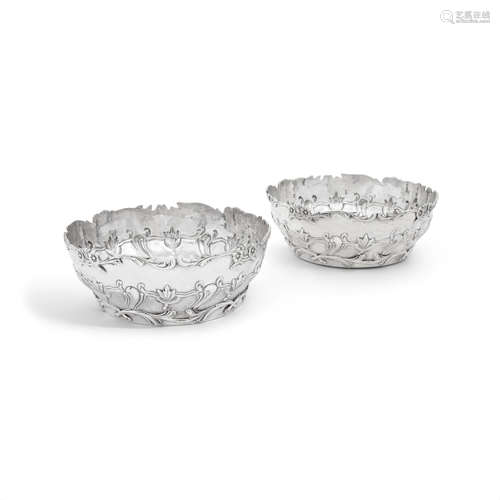 A PAIR OF GEORGE III SILVER BOWLS marked P.S, possibly Paul ...