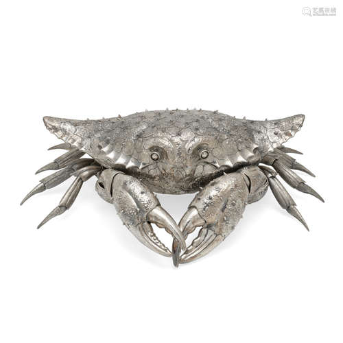 AN ITALIAN STERLING SILVER CRAB marked M. Buccellati, Italy,...