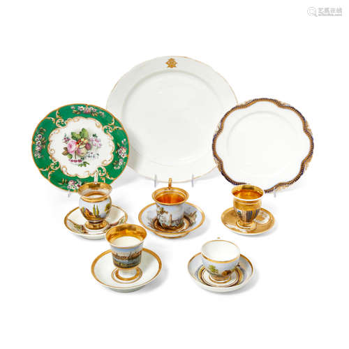 A GROUP OF RUSSIAN, FRENCH, AND GERMAN PORCELAIN ARTICLES 19...