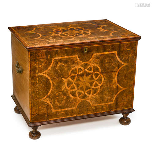 A WILLIAM AND MARY INLAID WALNUT COFFER Late 17th century an...