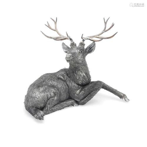 AN ITALIAN STERLING SILVER DEER marked M. Buccellati, Italy,...