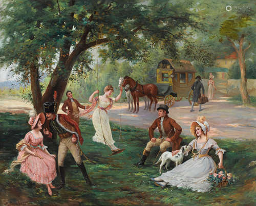 H. Bergidoni (Italian 19th/20th century) Fête galante 25 1/2...