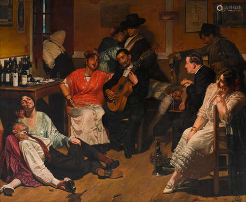 Eugenio Vivo Tarin (Spanish, 1861-1925) La canción 69 x 83 1...