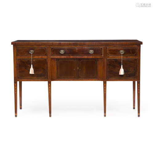 A GEORGE III STRING INLAID MAHOGANY SIDEBOARD Early 19th cen...