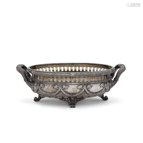 A RUSSIAN SILVER BASKET possibly by Grigory Sbitnev, Moscow,...