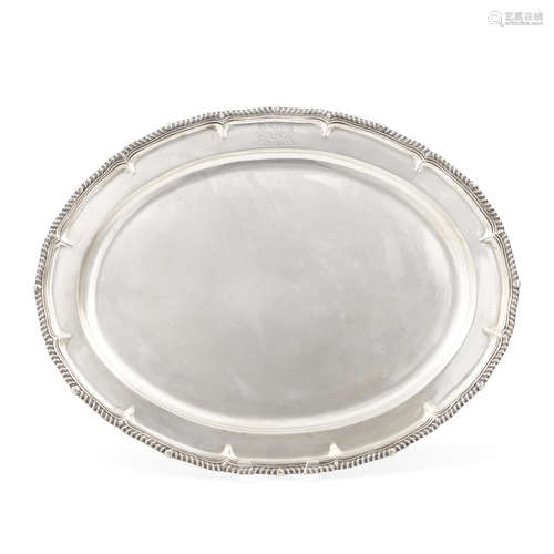 A GEORGE III SILVER OVAL TRAY by Paul Storr, London, 1797