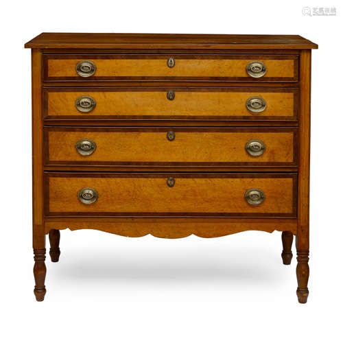 AN AMERICAN BIRD'S EYE MAPLE CHEST OF DRAWERS Rhode Island, ...