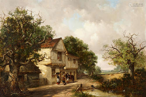 Thomas Smythe (British, 1825-1906) Outside the Swan Inn, Suf...