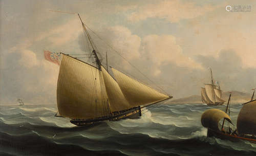 THOMAS BUTTERSWORTH (BRITISH, 1768-1842) An armed Cutter in ...