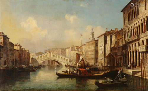 Adolf Sukkert (German, 1830-1870) Venice, A view of the Gran...