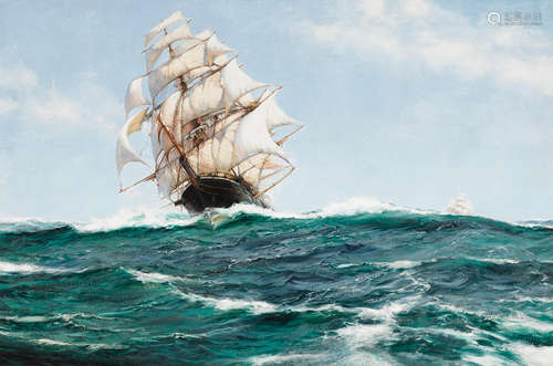 Montague Dawson (British, 1890-1973) Cresting the waves - Th...