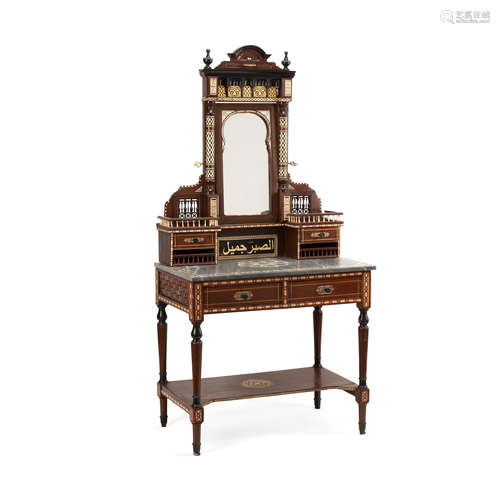 A LEVANTINE BONE AND SHELL INLAID DRESSING TABLE Circa 1920