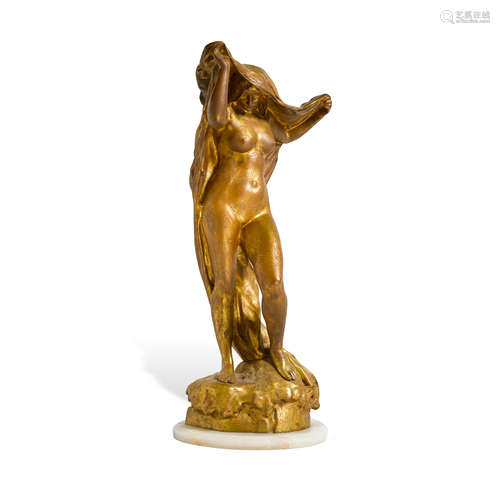 A French gilt bronze figure: L'Aurore Louis Ernest Barrias (...