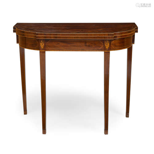 A GEORGE III INLAID MAHOGANY CARD TABLE Early 19th century