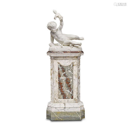 A FRENCH CARVED MARBLE FIGURE: L'AMOUR À LA FOLIE Jean-Bapti...