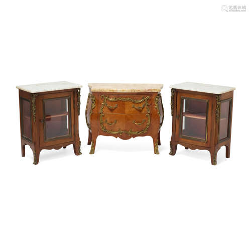 A GROUP OF THREE PIECES OF FRENCH MINIATURE FURNITURE