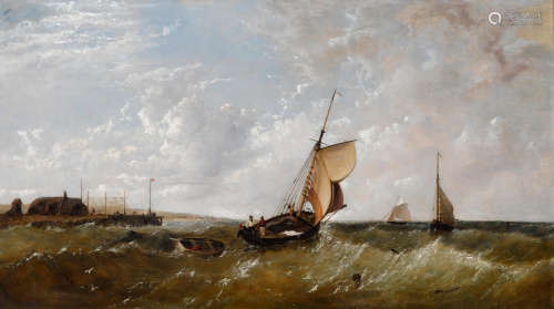James Meadows, Snr. (British, 1788-1864) Shipping on rough s...