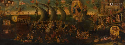 Spanish School (18th Century) Day of Judgement 25 1/4 x 67 3...