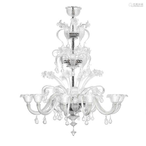 A VENETIAN GLASS TWELVE-LIGHT CHANDELIER Contemporary