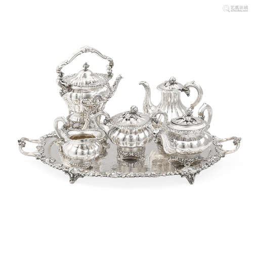 A FRENCH STERLING SILVER FOUR-PIECE COFFEE AND TEA SERVICE b...