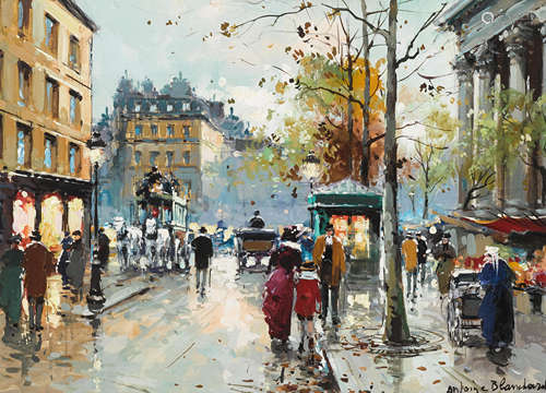 Antoine Blanchard (French, 1910-1988) Flower Market, Madelei...