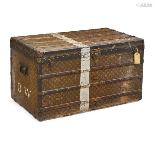 A LOUIS VUITTON MONOGRAMMED CANVAS LADY'S LOW TRUNK Circa 19...