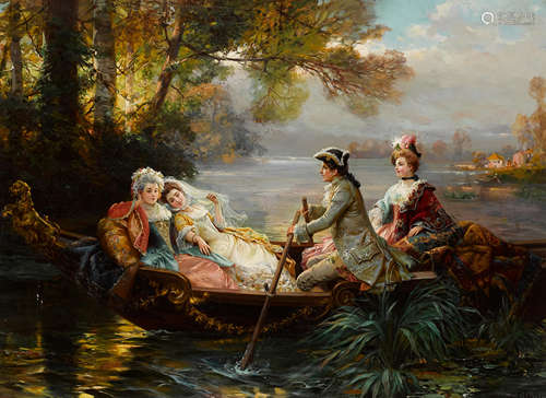 Cesare Auguste Detti (Italian, 1847-1914) The boating party ...