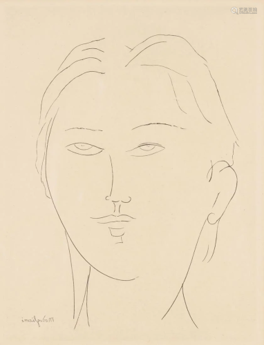 Modigliani Female Head Etching