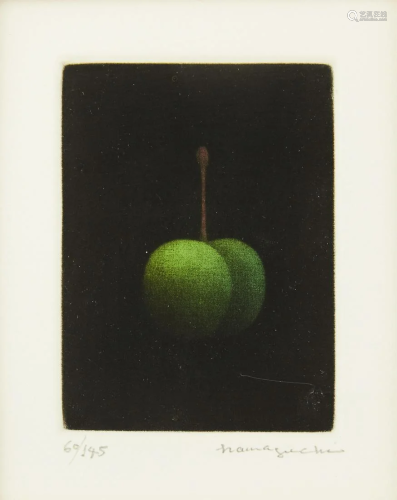 Yozo Hamaguchi Green Cherry Mezzotint 1981-89