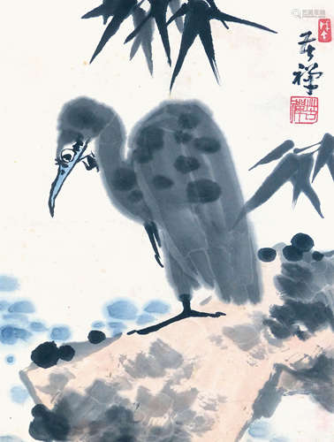 李苦禪 竹禽圖