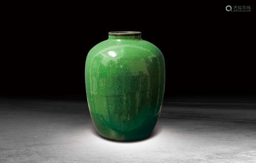 清 绿釉罐