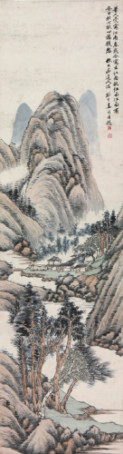 姜  筠(1847-1919)江南秋山 设色 纸本立轴