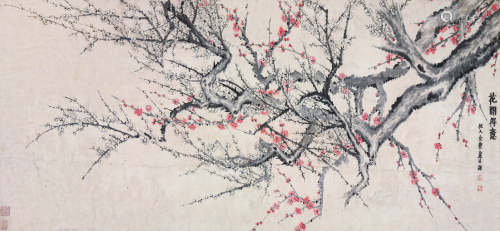 金  农(1687-1763)花开得意 设色 纸本镜片