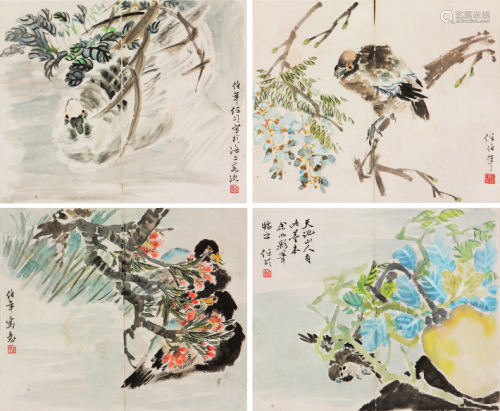 任伯年(1840-1895)花鸟册页 设色 纸本册页