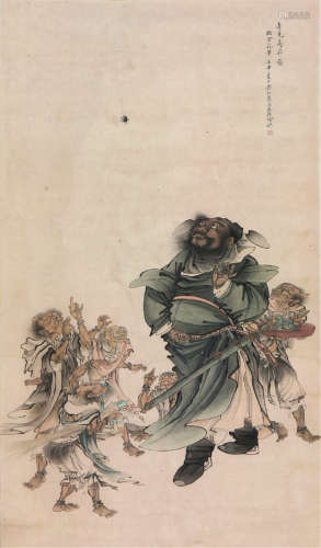 徐  操(1899-1961)喜见高升图 设色 纸本立轴