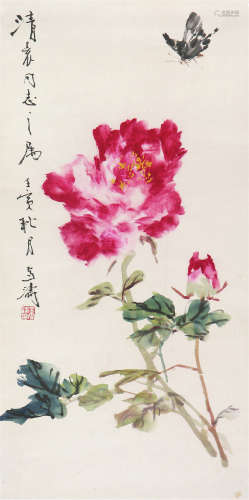 王雪涛(1903-1982)大富贵 设色 纸本镜片