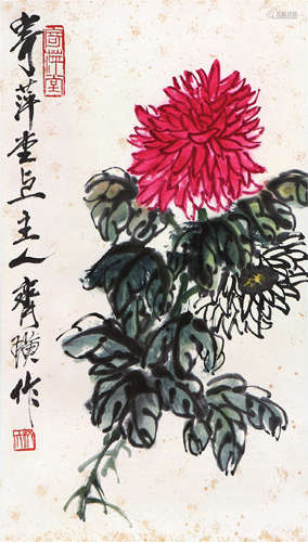 齐白石(1864-1957)秋菊 设色 纸本立轴